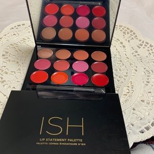 ISH lip statement palette NIB 12 Beautiful Shades Pinks, Reds, Tans.